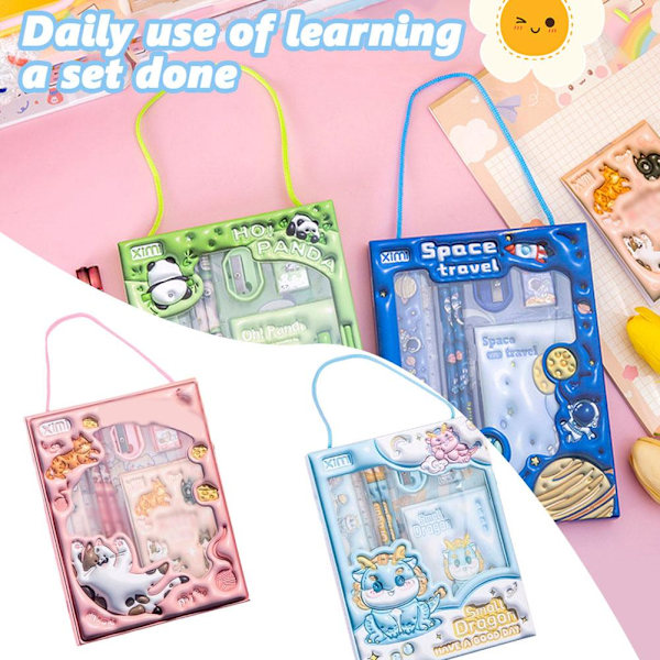 Skrivset 6-i-1 Studentpresent Pennset Studiematerial S pink 1 set