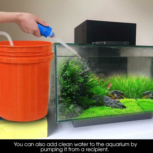 Akvarium Fisk Tank Grus Vakuumrengöring Rengörare Siphon Pump Wa