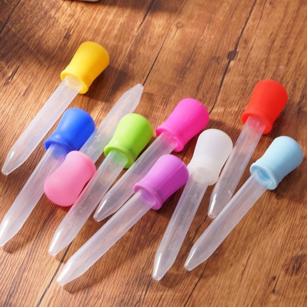 10st pipetter flytande droppare för godis söta barn köksgummi Random ColorA 5ml 5pcs