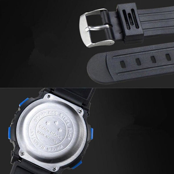 Digital Elektronisk Klocka för Barn Vattentät Pojkar Sportklocka Wa Black One-size