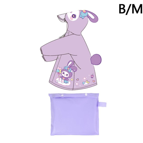 Tecknad Animal Style Regnkläder Barn Regnrockar Vattentät Ra purple M