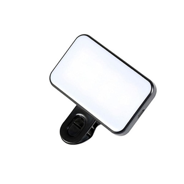 Clip-On Uppladdningsbar Selfie Lampa Justerbar Ljusstyrka För Mobi blackA 1set 2pcs