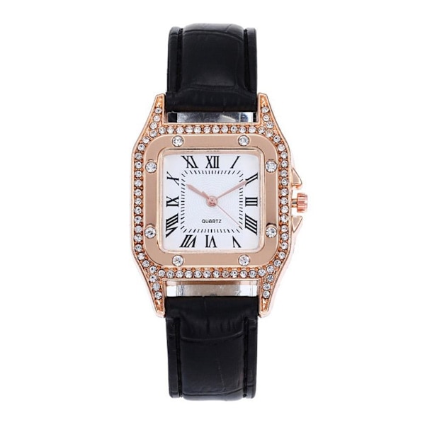 Dam Quartz Klocka Fyrkantig Form Mode Retro Stil Damklocka White One size
