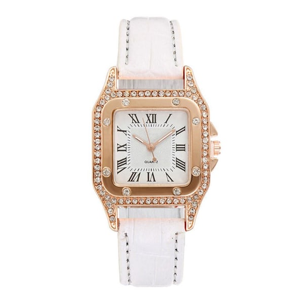 Dam Quartz Klocka Fyrkantig Form Mode Retro Stil Damklocka Red One size