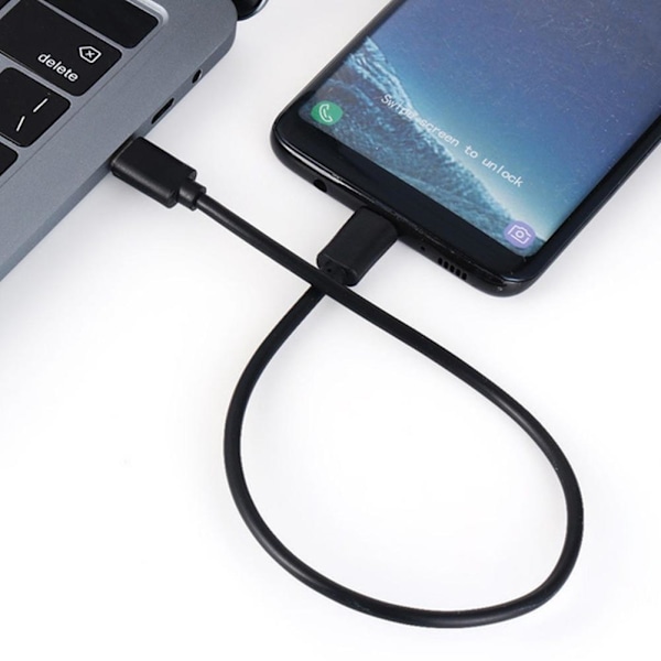 1X USB-C Typ C till Micro USB Hane Synk OTG Laddning Dataöverföring blackB 1m