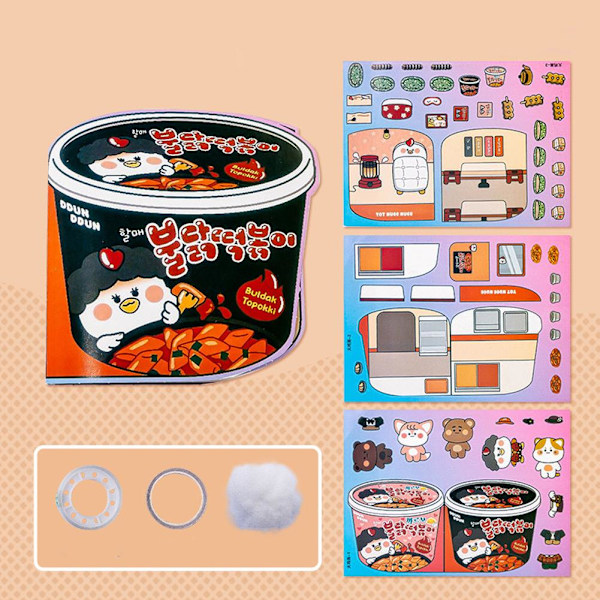 DIY Handgjord Kreativ Origami Utan Klippning Stressreducerande Leksaker fried chicken 1pcs