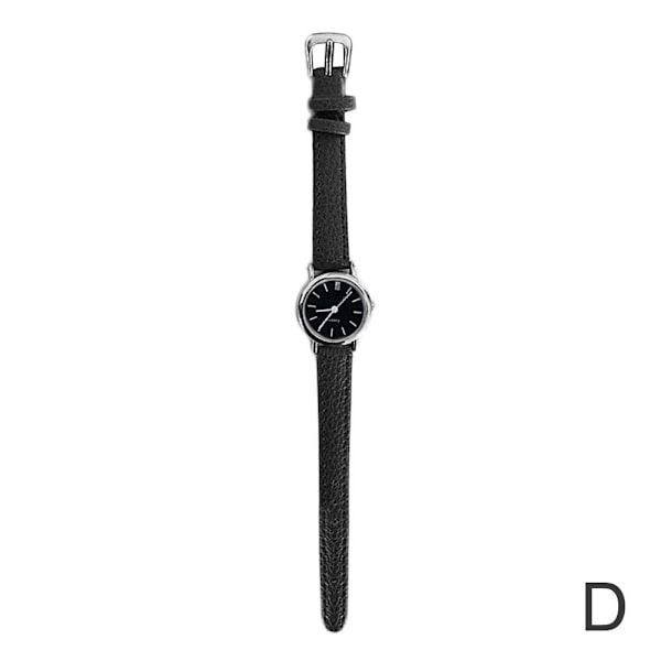 Koreansk Mode Klocka Läderarmband Casual Quartz Vattentät Snabb D One size