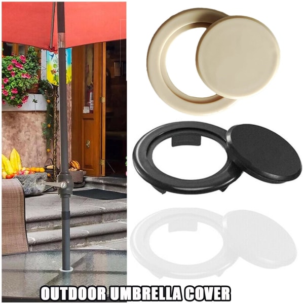 Bord Parasoll Paraply Hål Ring Plug Cap Set för utomhusträdgård black One-size