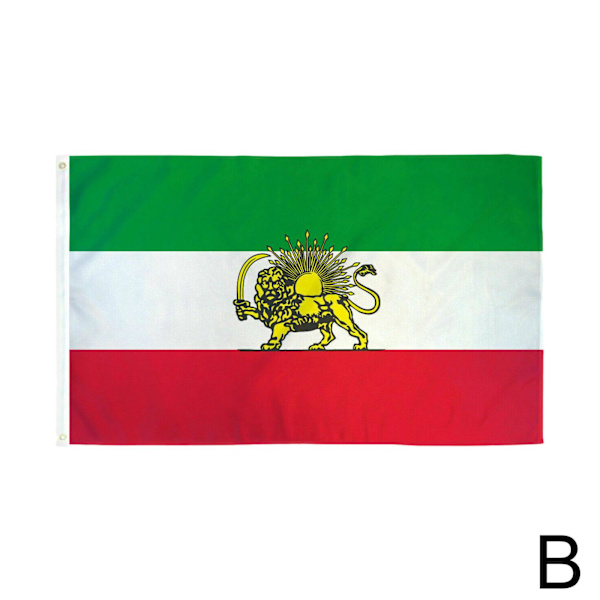 Persien Iran Lejon 90*150cm Ärmförsedd Flagga Persisk Iransk Flagga-Shah B One-size