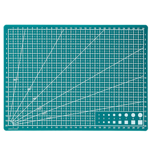 A3, A4, A5 SKÄRMATTA HALKFRI SJÄLVLÄKANDE MED TRYCKTA RUTNÄT A4 Green 1pc