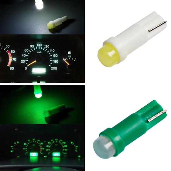 1 st högkvalitativ bilglödlampa i keramik T5 LED-instrumentpanel green one-size