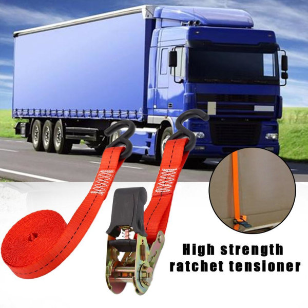 Heavy Duty Ratchet polyester Remmar Tie Down Cargo Bagage Van O HookedB 500cm