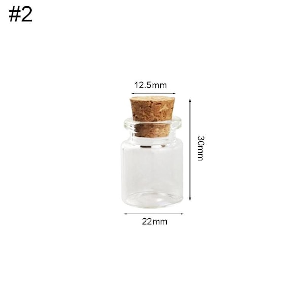 Mini Små Korkpropp Glasflaskor Flaskor Burkar Flaska Hantverk Pe TransparentB 22*30*12.5