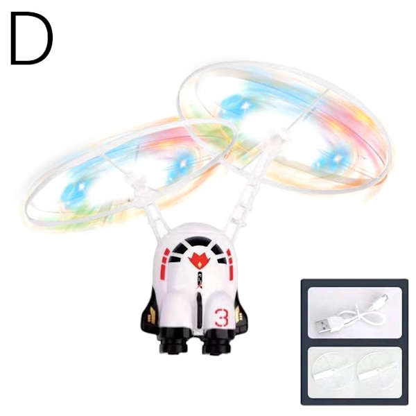 LED Hängande Induktionsleksak Infraröd Gestkontroll Färgglad G spaceshipspaceship 1set