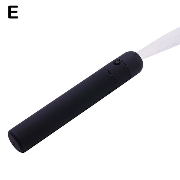Färgglad LED-ljusblixtpiska Fiberpiska Partyrekvisita 360 grader All black handle one size