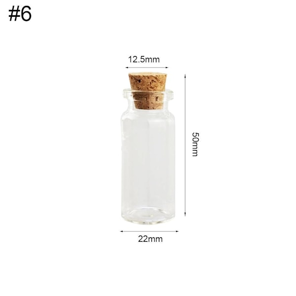 Mini Små Korkpropp Glasflaskor Flaskor Burkar Flaska Hantverk Pe TransparentC 22*35*12.5