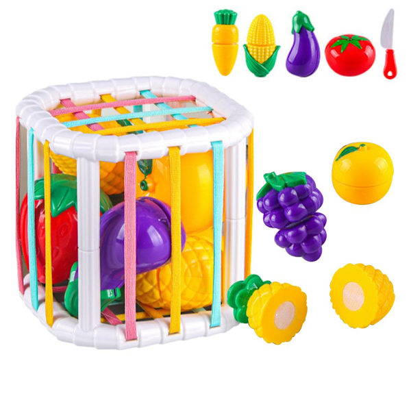 Färgglatt Blocksorteringsspel För Spädbarn Tidig Utbildning Set Suita fruit One size