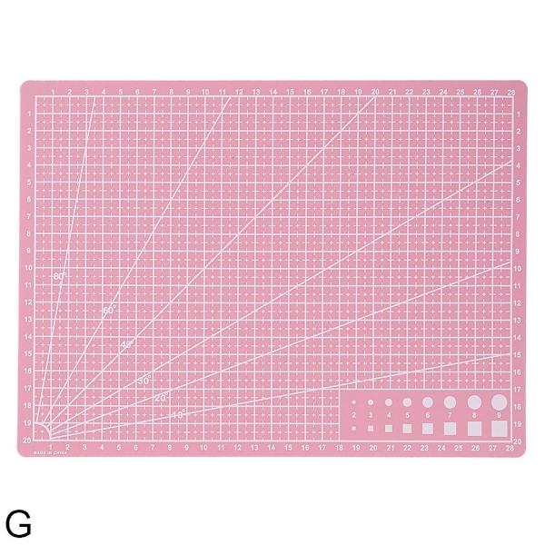 A3, A4, A5 SKÄRMATTA HALKFRI SJÄLVLÄKANDE MED TRYCKTA RUTNÄT A4 Pink 1pc