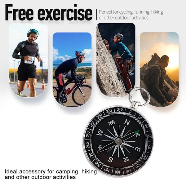 Bärbar Fickkompass Vandring Promenader Camping Överlevnadshjälp Guide
