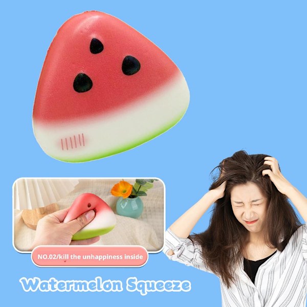 Sommar Söta Vattenmelon Klämleksaker Långsamt Stigande Kollektion X6W2