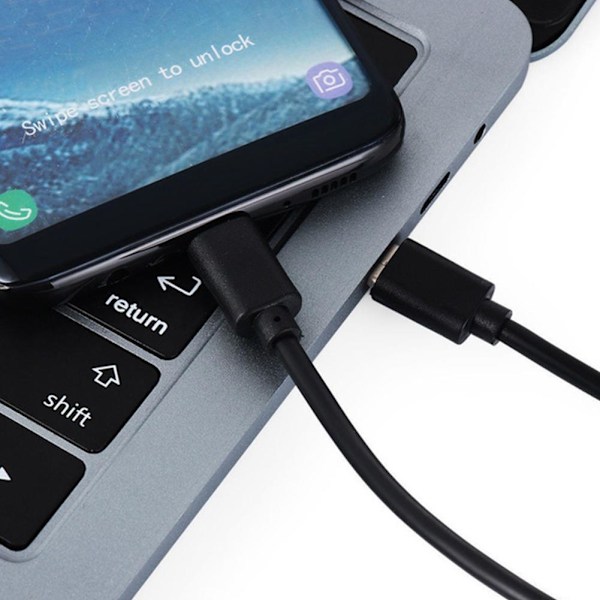 1X USB-C Typ C till Micro USB Hane Synk OTG Laddning Dataöverföring blackA 0.3m