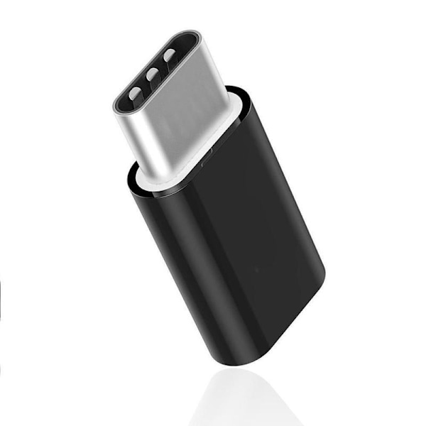 Micro USB till USB Type-C Konverter Datakabel Kontakt Adapter 2 blackA one-size 10pcs