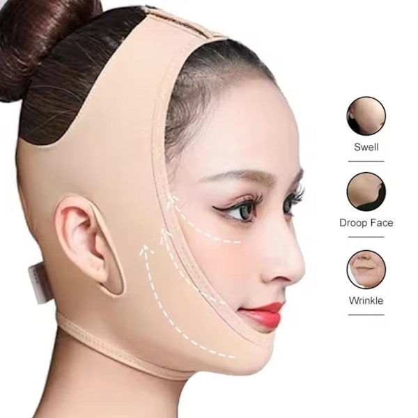 V Ansiktslyftbandage Ansiktslyftrem Skönhetsinstrument An skin colorM M