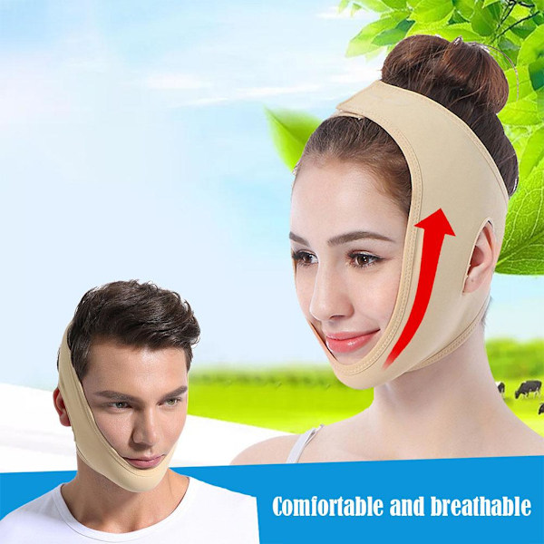 V Ansiktslyftbandage Ansiktslyftrem Skönhetsinstrument An skin colorM M