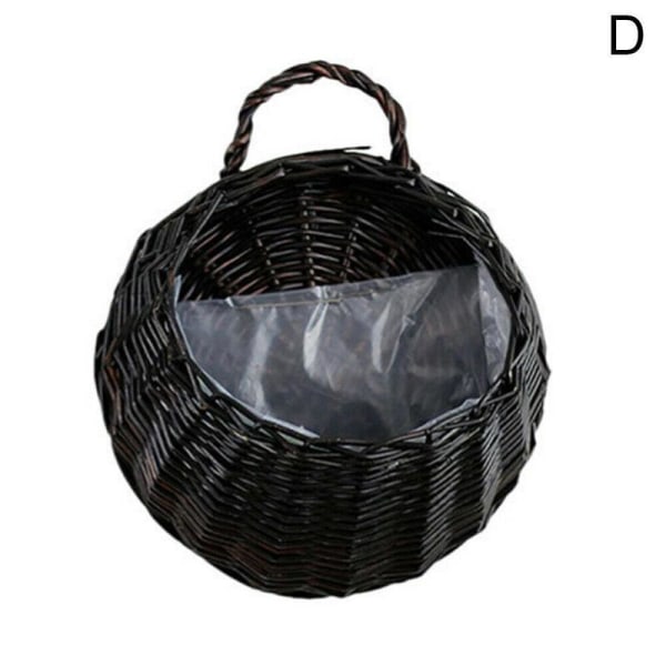 weeee Hängande Planter Naturlig Korg Handgjord Förvaring Korg Handm Black coffee one-size