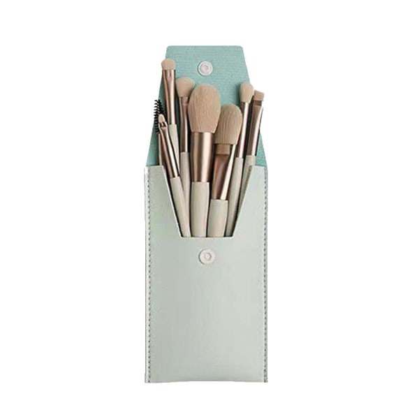 8/13 st Makeup Brush Set Mjuka Päls Makeup Borstar Lämpliga För Att Vara Apricot Leather Bag 8pcs