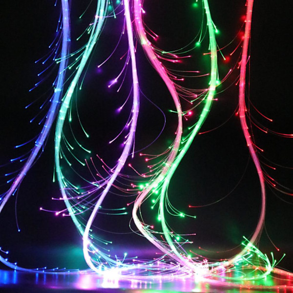 Färgglad LED-ljusblixtpiska Fiberpiska Partyrekvisita 360 grader Macaron powder handle one size