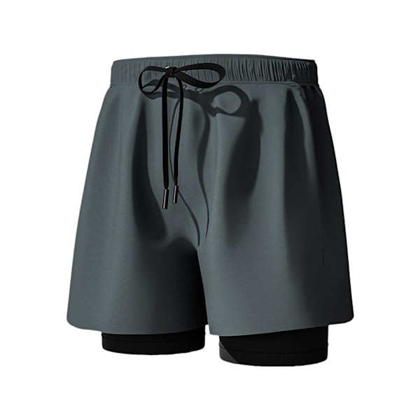 Badbyxor med Kompressionsfoder Stretch Herr 1 2 Snabbtorkande grey 4XL(recommended165-185 pounds)