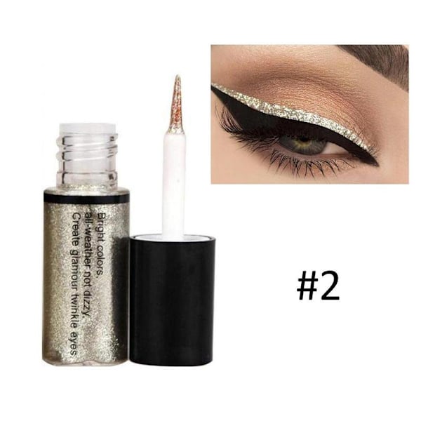 Eye Shiny Kosmetiska Liners Silver Pigment Guld Ros Flytande Färg 02# one-size