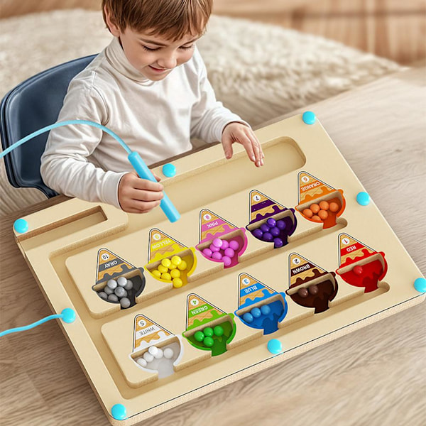Magnetisk färg- och nummerlabyrintbräda för småbarn - Räknepussel number 1pcs