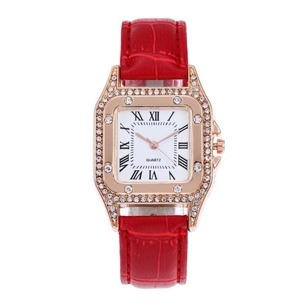 Dam Quartz Klocka Fyrkantig Form Mode Retro Stil Damklocka White One size