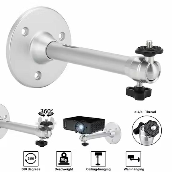Projektorfäste i aluminiumlegering, övervakningskamerahållare, mikro