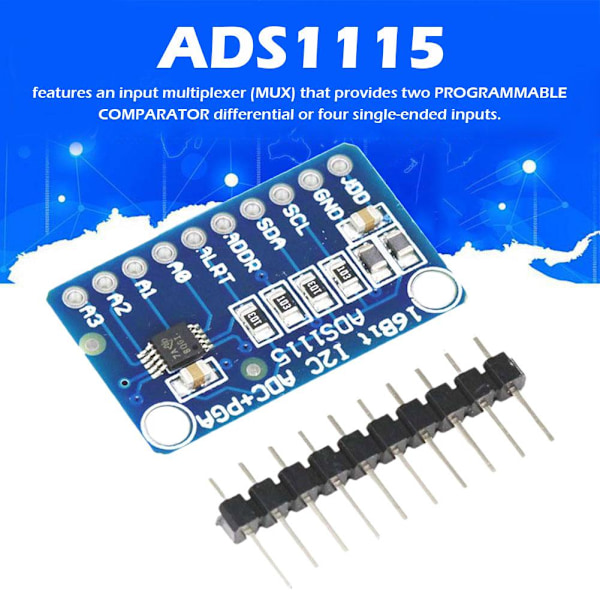 2st I2C ADS1115 ADS1015 Modul ADC 4 Kanal med Pro Gain Amp