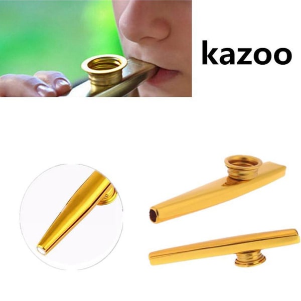 Metallmunspel Kazoo Munflöjt Musikinstrument Barnfest G green One-size