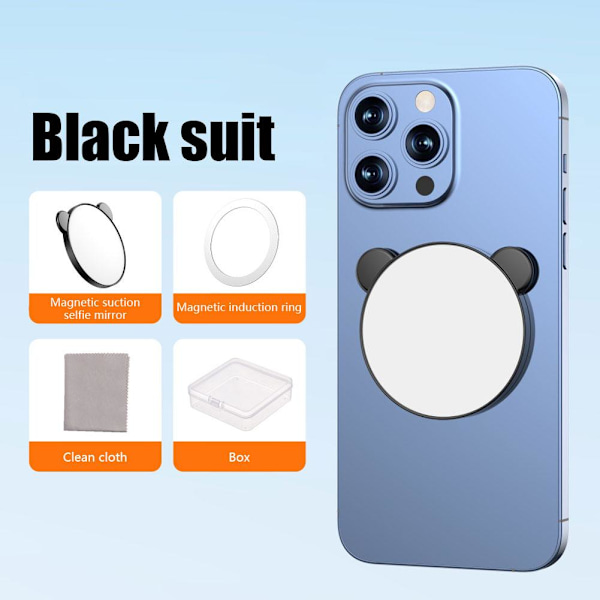 Magnetisk Selfie-spegel för Bakkamera, Smal Mobiltelefon Selfie Mi white one size