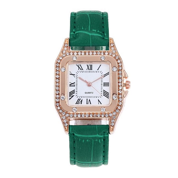 Dam Quartz Klocka Fyrkantig Form Mode Retro Stil Damklocka White One size