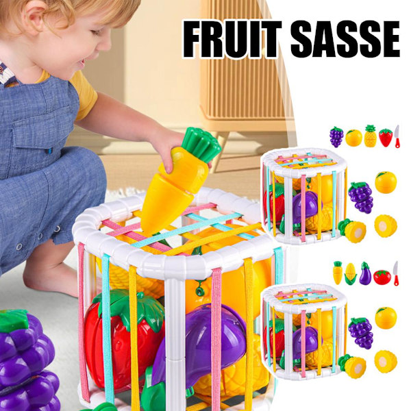Färgglatt Blocksorteringsspel För Spädbarn Tidig Utbildning Set Suita fruit One size