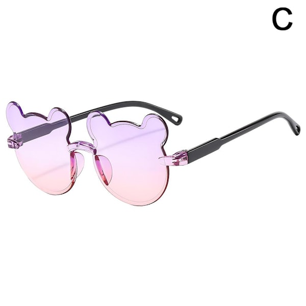 Flickor Pojkar Bågformade Solglasögon Tecknad Björn Barn Utomhus Sol PINK one-size