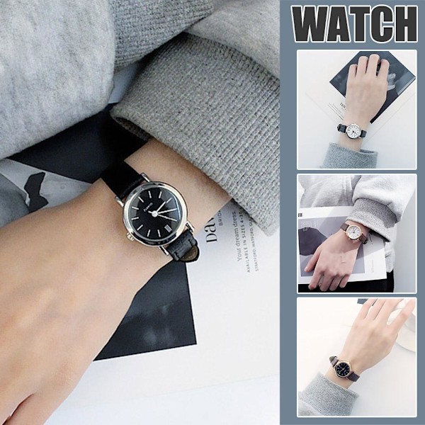 Koreansk Mode Klocka Läderarmband Casual Quartz Vattentät Snabb C One size