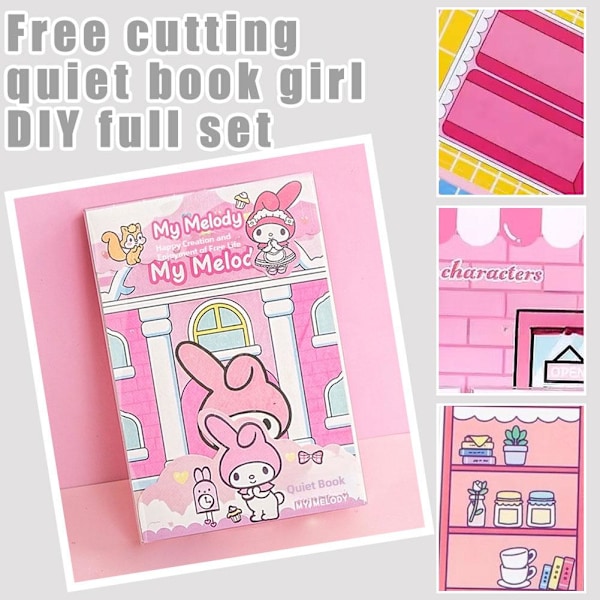 DIY Tyst Bok Flicka Nytt Handgjort Komplett Set Med Fri Klippning Och Pa Purple 1set