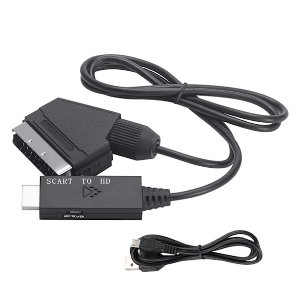 Bärbar HDMI till SCART-omvandlare kabel video ljudadapterkabel hd to scard one-size