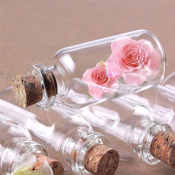 Mini Små Korkpropp Glasflaskor Flaskor Burkar Flaska Hantverk Pe TransparentC 22*35*12.5