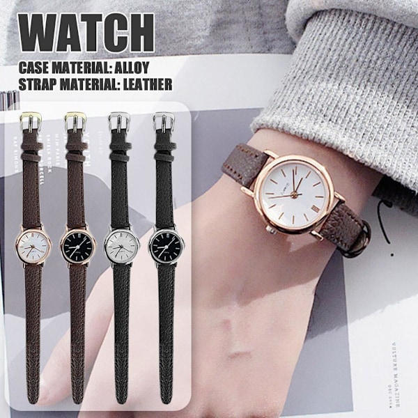 Koreansk Mode Klocka Läderarmband Casual Quartz Vattentät Snabb C One size