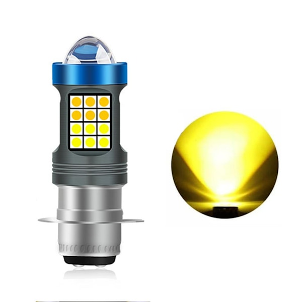 LED Motorcykelstrålkastare H4 BA20D P15D Vit/Gul Ultra Hög B White P15D One size