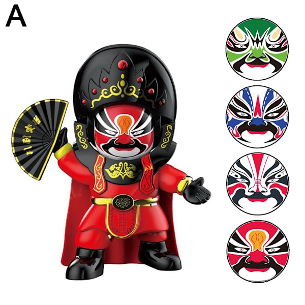 Kreativ Sichuan Opera Ansiktsförändrande Ornament Mask Docka Figurin Red one-size