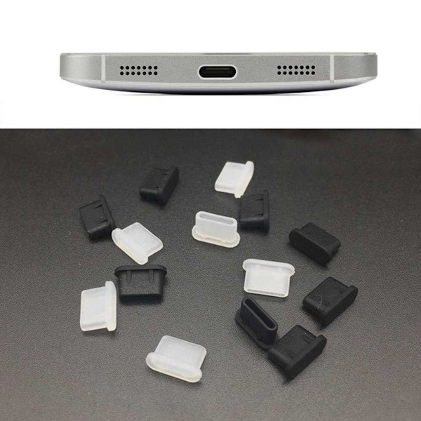 10 st Dammskydd för Typ-C USB Laddningsport Skydd Silikon